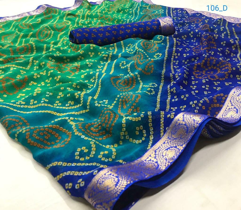 Rajyog Bandhej Latest New Chiffon Regular Wear Sarees Collection